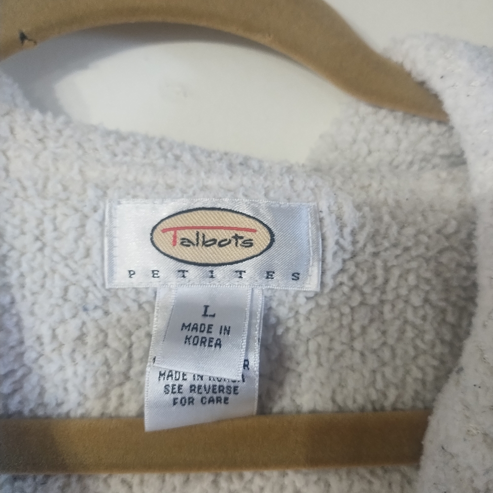 Talbots Cream Fleece Jacket - Picture 2 of 2